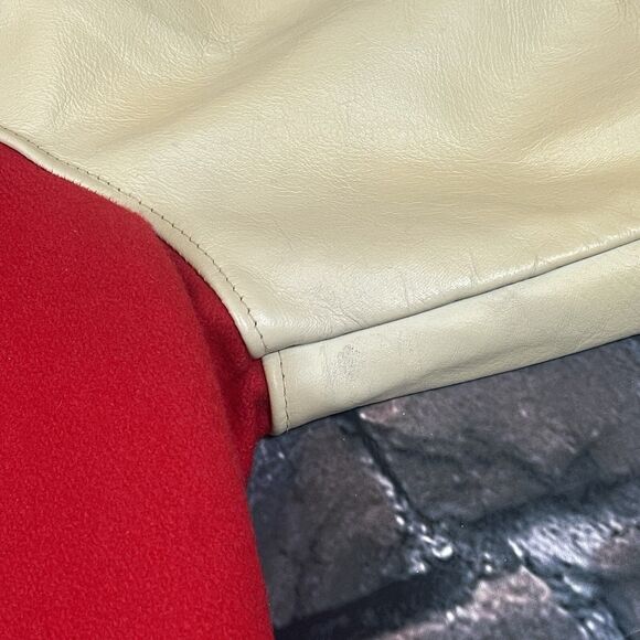 Vintage Howe Athletic Leather Wool Varsity Letterman Jacket Size XL Blank Plain - Picture 5 of 9